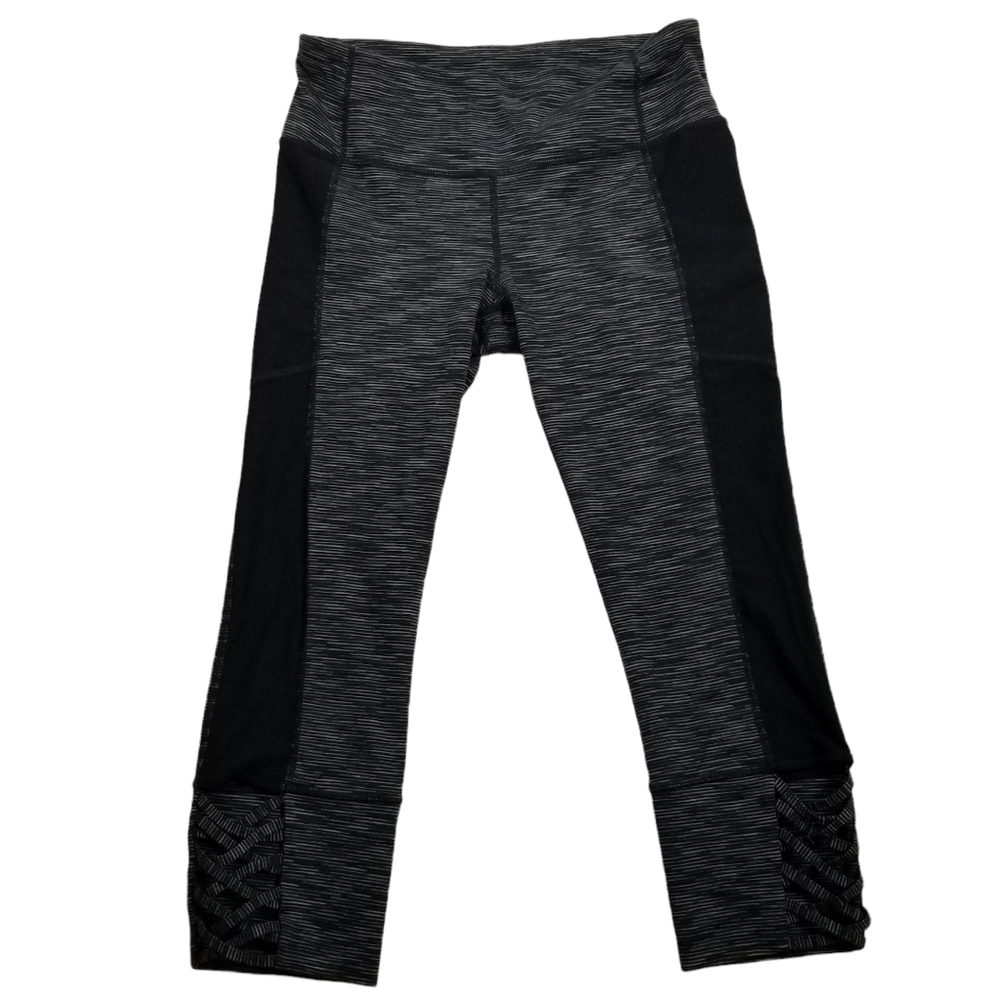 Athleta Mind Over Mat Black Gray Carpi Leggings Women's Size Small